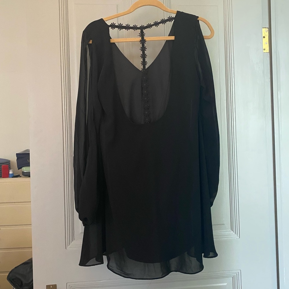 Nasty Gal Flowy Black Mini Dress